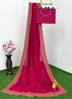 Blooming Vichtra Silk Pink Wedding Wear Zari Work Saree